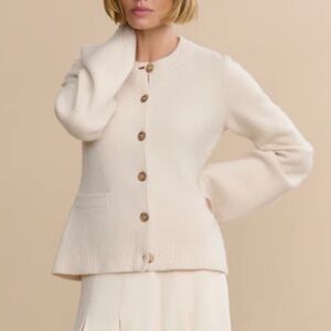 NWOT Jenni Kayne Cooper Cardigan Wool Cashmere Chunky Knit Capsule Neutral Color
